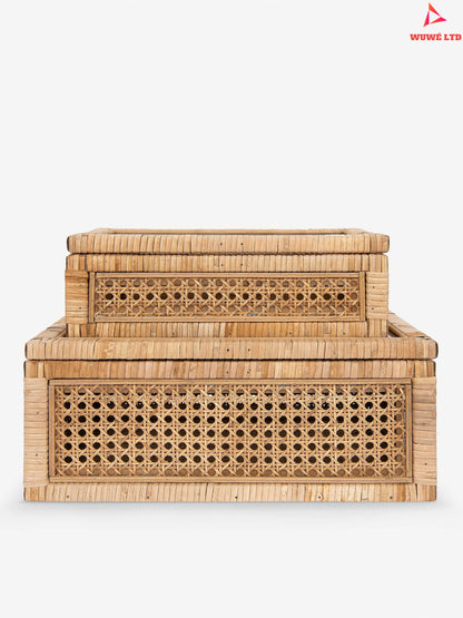 Rattan Storage Boxes (Set of Two)