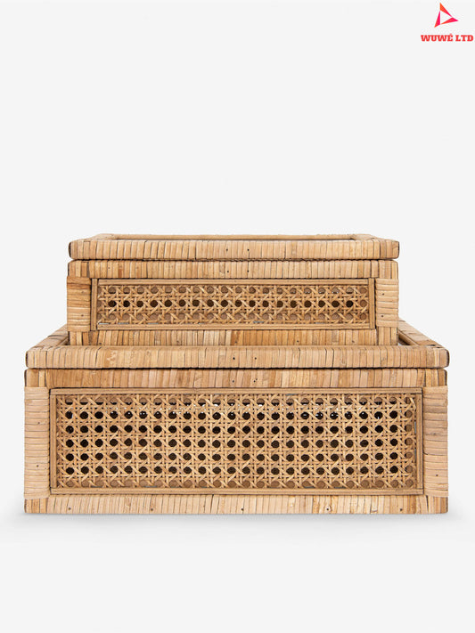 Rattan Storage Boxes (Set of Two)